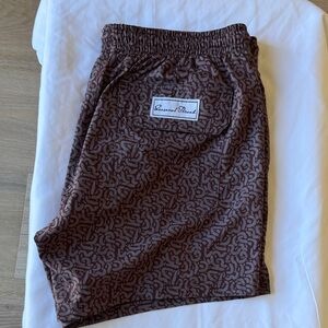 Brown SEASONAL THREAD Patterned Men swim trunks